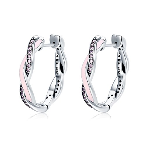 925 argent sterling rose clair cz boucles d'oreilles pour les femmes bijoux