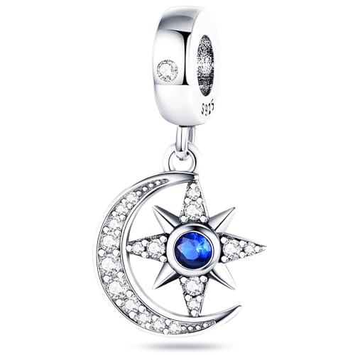 925 Sterling Silver Charms Beads for Bracelets & Necklaces, Devil Evil Eye Moon Star Pendants, Retro Vitality Charm for Bracelets, Cute Cool Birthday Graduation Gifts Jewelry for Women Men