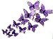 Assorted Purple Monarch Wafer Paper Butterflies 5 Different Sizes ranging from 7/8 Inch to 2 Inch for Decorating Desserts Pack of 24