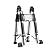 PAPABA Telescoping Ladder, 15.5 FT Stainless Steel Collapsible Extension Ladder with Lock Button, 330lbs Heavy Duty Retractable Ladder for Home RV Outdoor Work (Folding Telescopic Ladder)