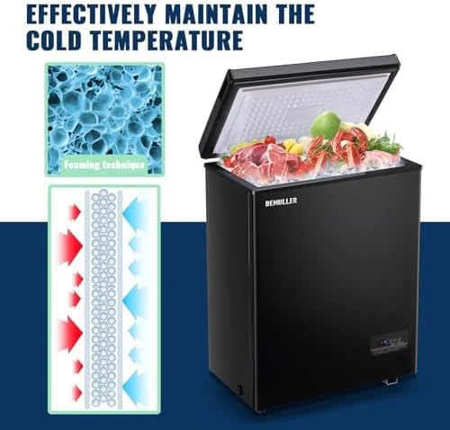 Miniatura 6 de Congelador de pecho de 3.5 pies cúbicos con 2 cestas extraíbles, termostato electrónico compacto (50  a -12 ) y tapa permanece abierta y