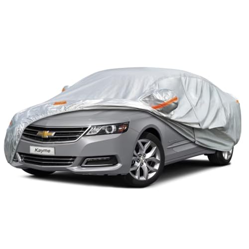 Kayme Sedan Car Cover Fit for Chevrolet Impala (2021-2025) Automobiles All Weather Waterproof, Outdoor Cover Sun Rain Protection, with Lock and Zipper