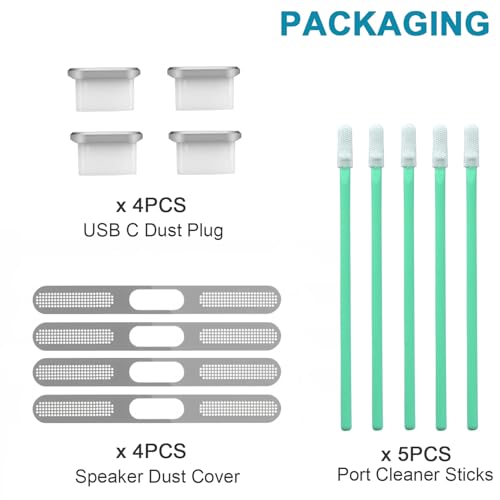 Image of USB C Dust Plug,USB C Port Cover Type C Charging Port Plug Cover Speaker Dust Cover, Accessories for iPhone 17 Pro Max (Silver, for iPhone 17 Pro Max)