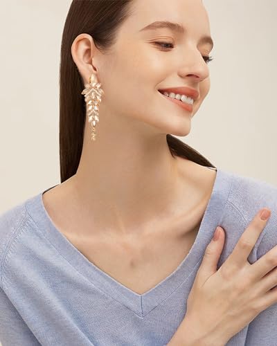 Luxury Marquise Crystal Chandelier Dangle Earrings Trendy Statement Drop Earrings Gifts for Women2
