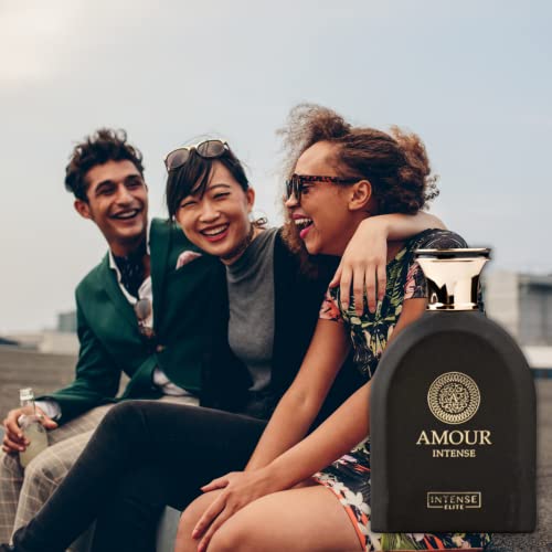 Amour Intense Unisex Edp - Eau De Parfum 100Ml(3.4 Oz) | Christmast Gift Basket, Holiday Gift Box, Perfume, Perfumes For Women, Perfumes For Men, Men's Fragrances, Women's Fragrances, Fragrance, Womens Perfume, Mens Perfume | Pimento, Rose, Saffron, Oud Wood, Patchouli, Caramel, Vanilla, Ory Amber | By Intense Elite #TOP4