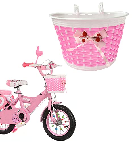 Suerico Kids Bike Decorations Accessories,Bicycle Scooter Basket, Children Bicycle Bell,Bike Handle Streamers And Stickers, Bike Star Spoke Decoration Set For Girls Boys (Pink) #TOP2