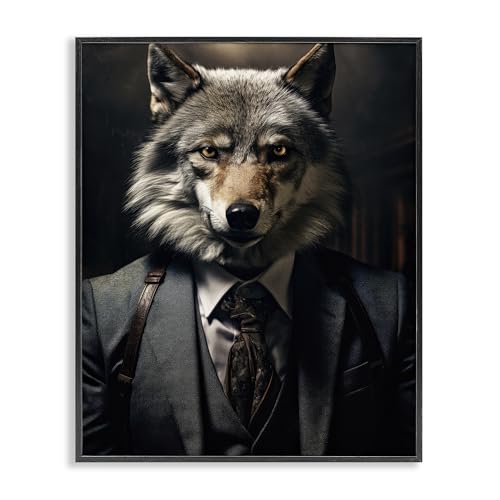 Wall Street Wolf Portrait, 16 x 20 Inch Framed Giclée Print
