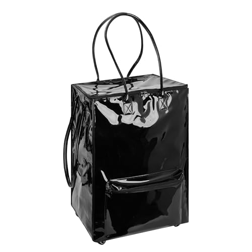 StorageWorks Zipper Closure Rolling Bag, Grocery Cart, Shopping Trolley Carries Up to 44 lb with Wheels, Rolling Tote Bag with Handles, Black