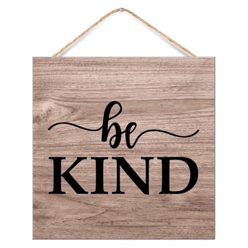 Placa de madera Be Kind de estilo palé para transformar tu hogar con mensajes positivos 2