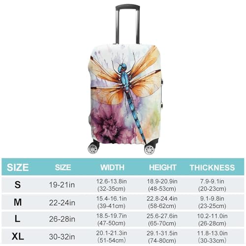 Housse de protection pour valise libellule aquarelle idéale pour l\'aéroport - 2