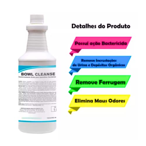 Bowl Cleanse Remove Ferrugem Vaso Sanitario, Mictorio e Desentope 1L