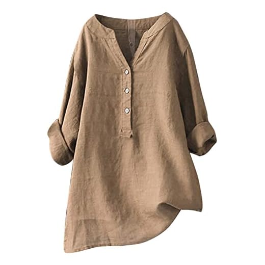 Tee Shirt Femme Manche Longue Rouge Blouse Noire Grande Taille Chemise Militaire Kaki Pull Tunique Col V Noir Beige S