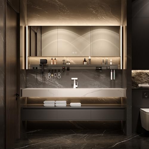 ZGNBSD 66IN Bathroom Vanity with Sink - Floating Fashionable Solid