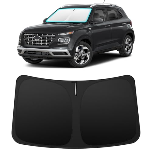 Image of INSAUTO Custom Fit Windshield Sun Shade for Hyundai Venue 2020-2026 | Foldable Front Window Sunshade Car Accessories, UV & Heat Reflector, Keeps Interior Cool, Includes Storage Bag