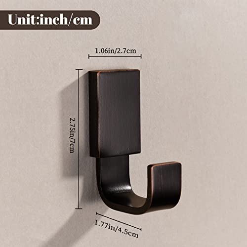 Bigbig Home Bronze Towel Hooks, Bathroom Robe Hooks Oil Rubbed, Bath Farmhouse Square Coat Clothes Hook Wall Mounted Rustic For Kitchen 2 Pack #TOP3