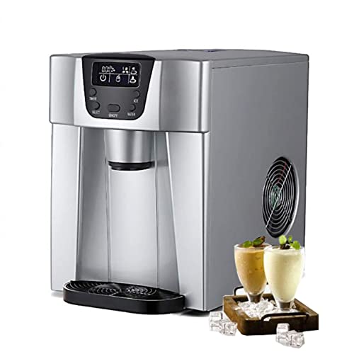 Image of LPLYAA Ice Maker 2 in 1 Countertop Ice Maker, Produces 33 Lbs Ice in 24 Hours, Ready in 6Min, Led Display Perfect for Home/Kitchen/Office/Bar (Color : Silver)