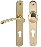 Alpertec 32740043 Amos-LS Messing poliert für Wohnungseingangstüren PZ DIN Links Drückergarnitur Türdrücker Türbeschläge Neu