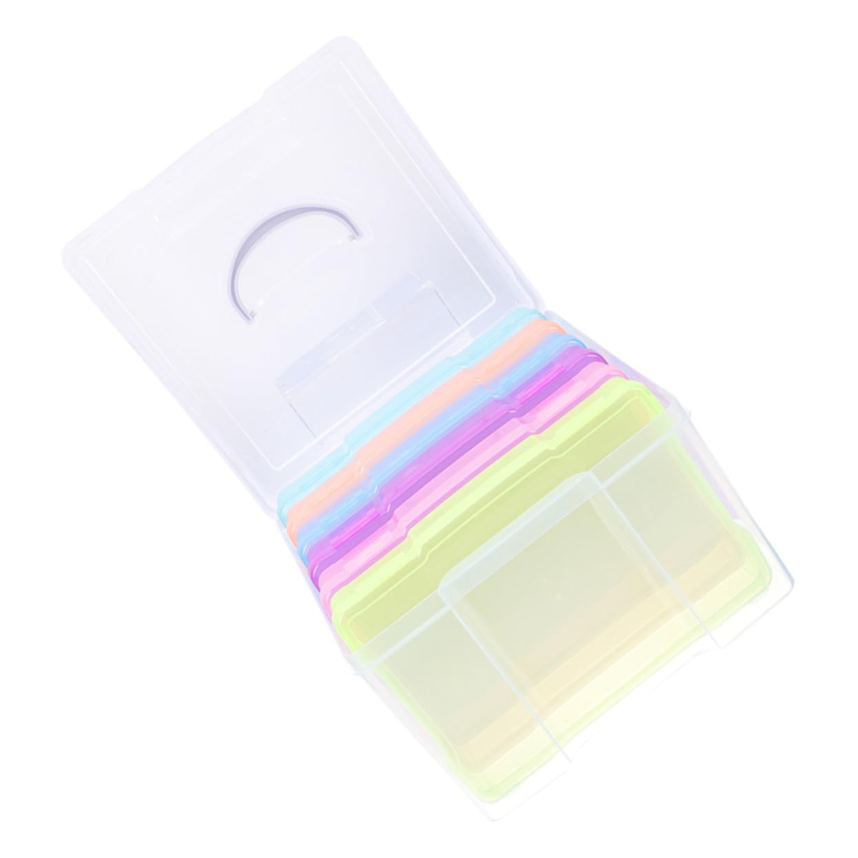 DOITOOL Greeting Card Storage Box Photo Organizer Compact Plastic Container Lid