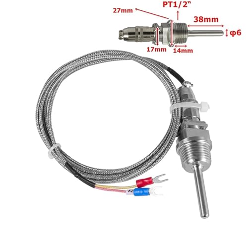 Sensor de temperatura tipo CK 1250 °C con sonda de acero inoxidable de 3 pines 2