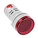 Round Led Signal Light Lamp Piercing Skin Marker, L25-204Y Ac Digital Display Voltmeter Indicator (Red)