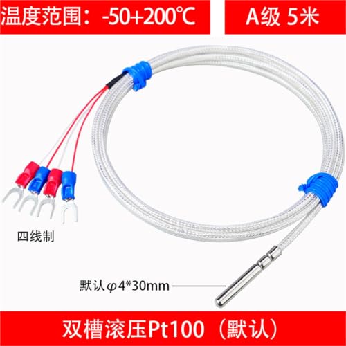 Sonda de sensor temperatura Pt100 Clase A con cable de 5 metros 2