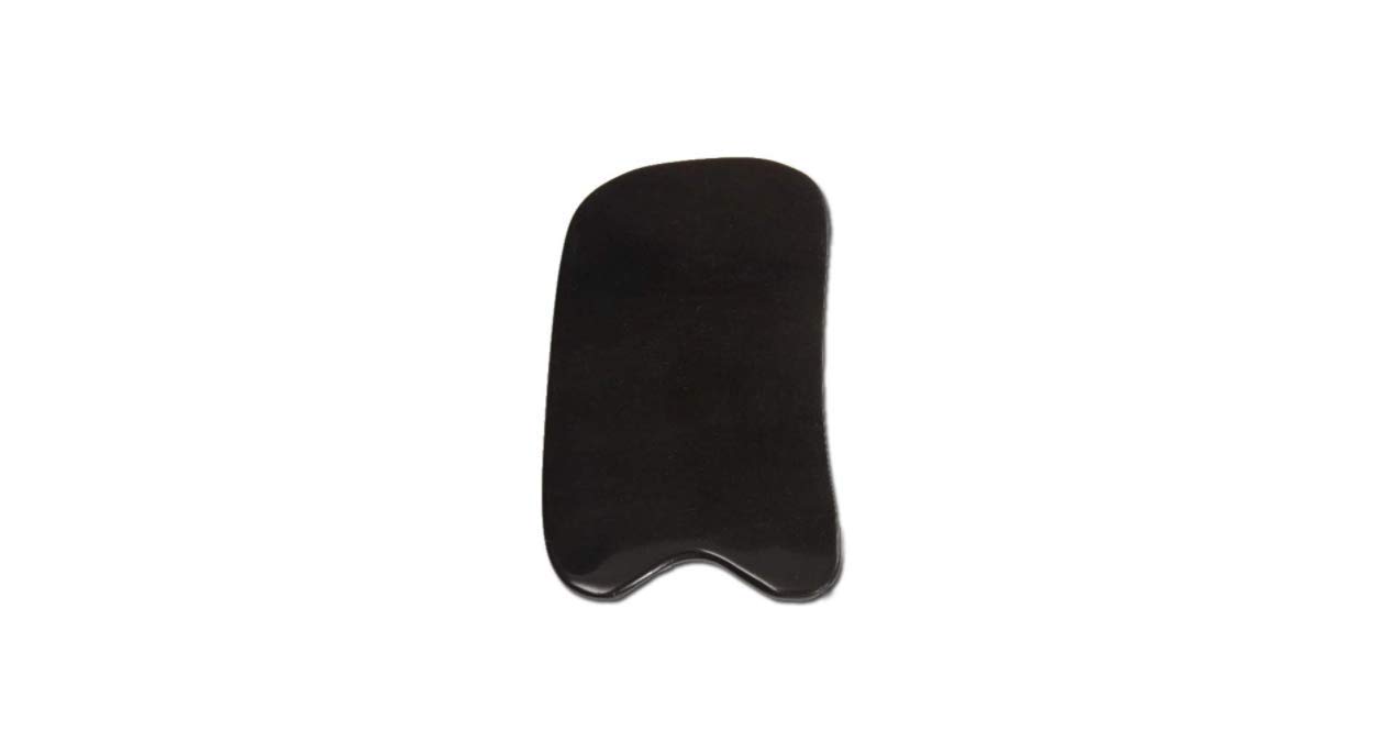 KNH ART AND CRAFT Kanha Handicraft'S (Mt90) Natural Black Obsidian Stone Gua Sha Tool For Body And Skin Care,Gua Sha Massage Tool,Beauty Therapy,Spa Treatment