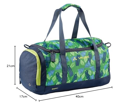 VAUDE Kinder Sporttasche Snippy, Abnehmbarer Schulterträger, reflektierende Elemente, Parrot Green/Eclipse, Einheitsgröße