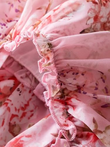 Image of Buy & Try by Dharmikaay Georgette Girl's Floral Printed Frock Dress for Girls Short Frock Baby Princess Western Dresses| Stylish Fancy Kids Clothing for Festival, Fashion