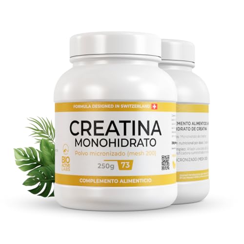 Creatina en Polvo Monohidrato 250g - Creatina Monohidratada Calidad Micronizada - Polvo Monohidrato de Creatina Sin Sabor Pura - Rendimiento Muscular y Mental