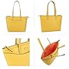 Lloyd Baker London – GLOSHI Leather Tote Bag: Women's Classic Modern Design in 100% Genuine Full Grain Leather with a Full Zip Closure- CEYLON YELLOW (Yellow) #4