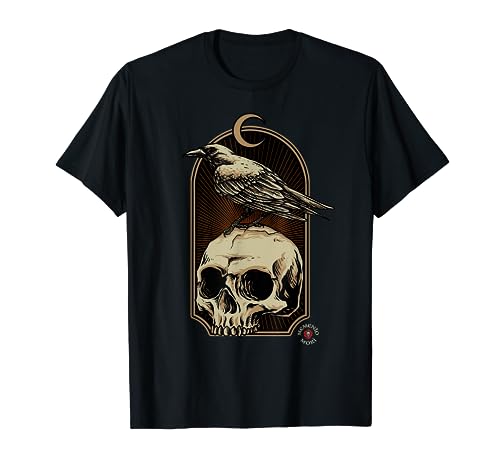 Edgar Allan Poe - Nevermore Cráneo y Cuervo - Memento Mori Camiseta