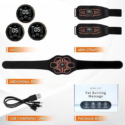 Electronic Muscle Stimulator;Abs Stimulator Muscle Machine for Abdomen/Arms,USB Rechargeble for Fitness Strength Training Workout Equipment Men and Women
