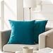 Topfinel Taie Oreiller 60x60 Chambre Lit Adult 2 Pièces Gros Housses de Coussins Carré Dos Canapé Bleu Canard Decorative Salon Scandinave Velours Doux Double Face Motif Geometrique Gaufré Ondulé