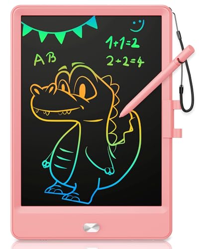 Lcd Schreibtafel Kinder für Spielzeug ab 3 jahre, KOKODI 8,5 Zoll Heller Bunten Maltafel Zaubertafel für 3 4 5 6 7 8 Jahre, Spielzeuggeschenke Valentinstag Geburtstag Geschenk alt Mädchen Jungen, Rosa