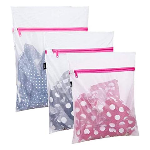 Steexu Mesh Laundry Bags 3Pack - Laundry Bags For Washing Machine - Net Washing Bags For Laundry Wash Bags - Bra Washing Machine Bag With Zip For Shoes and Delicates Cover