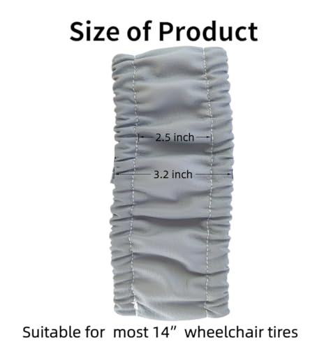 Image of Wheelchair Tyre Covers for 14'' Rear Wheel to Protect Floors Carpets, Non-Slip Wear-Resistant Protective Cover (14inch), blue
