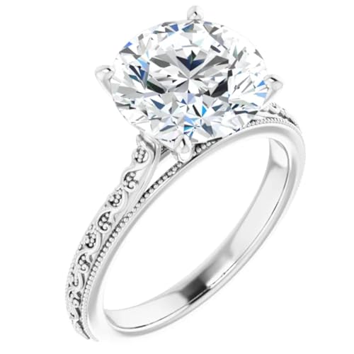 5 Carats Round Brilliant Cut Lab Diamond Engagement Ring