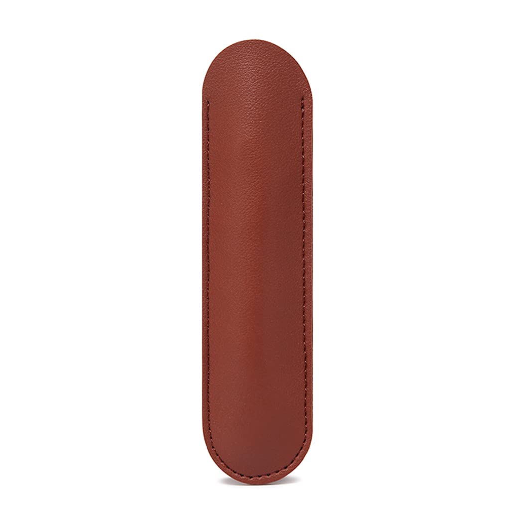 Rbrmhm Women's Dark Brown Exquisite Vintage Pu Leather Fountain Pen Sleeve Pocket Pen Holder Retro Pen For Business Men Travel