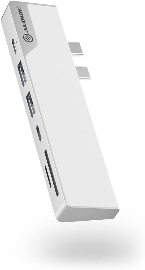 ALOGIC USB-C HUB for MacBook, (7 in 1) 4K HDMI, 100W PD Laptop Charging, 2 USB-A 3.1 Data Ports (Thunderbolt 3 Compatible),Dock Nano Gen2, Compatible with Micro/SD Card Reader for MacBook Pro/Air