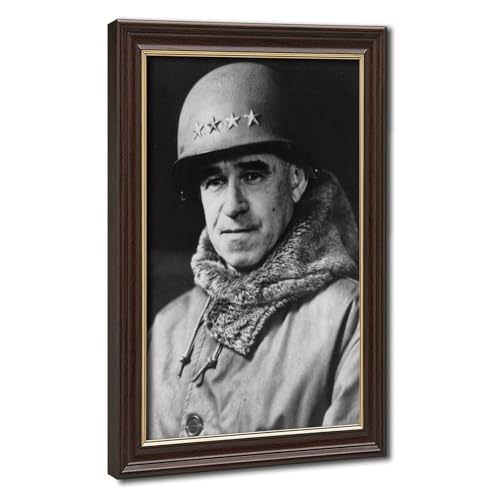 Toile Général Omar Bradley pour déco bureau | Cadre suspendu vintage salon et espace de travail