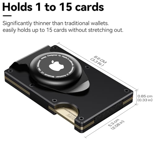 furid Air Tag Wallet Men Slim: Wallet with Air Tag Holder - Air Tag Wallet for Men, Metal Wallet with 2 Money Clip Replaceable Gift Boxed Set4