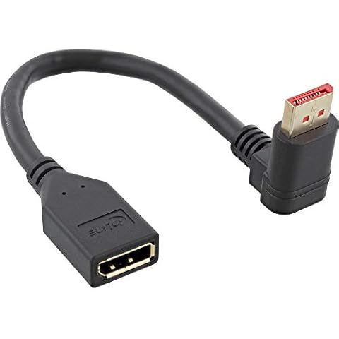 InLine® DisplayPort 1.4 Adaptor Cable ST/BU, 8K4K, Upward-Angled, Black/Gold, 0.15 m Cover