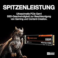 Seagate FireCuda 530R NVMe SSD 4TB, Für PS5/PC, M.2 PCIe Gen4 ×4 NVMe 1.4, bis zu 7.400 MB/s, 3D TLC NAND, 5.050TBW, inkl. Data Rescue Service (ZP4000GM3A063) – Ansicht 3