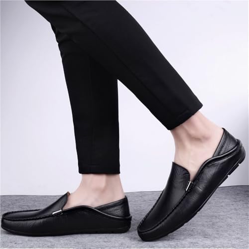 Men's Loafers Shoes Round Toe Leather Comfortable Flexible Resistant Party Wedding Slip On3