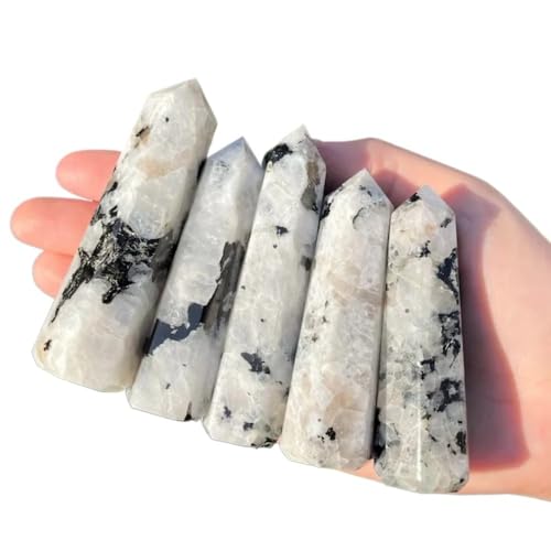 [SHANGMAOYO] 1pc 4-5cm Moonstone Stone Tower Crystal Obelisk Wand Throat Stone Polished Crystal Gift Home Decoration