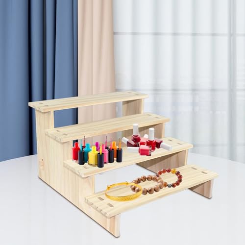 Vaveren Suporte de exibição de madeira, rack de joias, decoração, luminárias colecionáveis, exposito