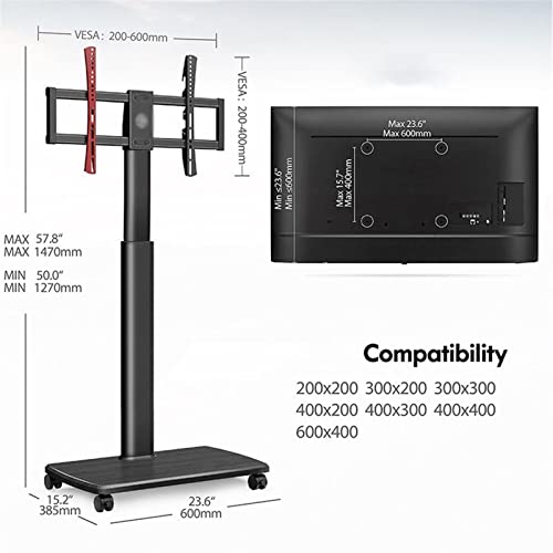 Soporte universal móvil para TV de piso ajustable en altura miniatura 5