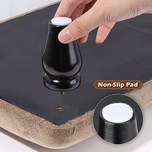 Yoyeteco Small Foot Stool Ottoman With Stable Wood Legs Upholstered Footstool Padded Foot Rest Step Stool For High Beds Seat Chair Couch Sofa Patio Bedroom Living Room Office (5.9" H-Shallow Brown) #TOP5