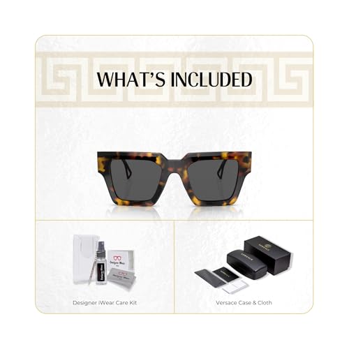 Versace VE4431 Square Sunglasses for Women +BUNDLE with ACCESSORY EYEWEAR KIT2
