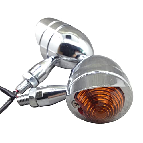 Yecnecty 1 paire de clignotants de moto universels chromés en alliage de scooter clignotants avant et arrière visière pour harley honda yamaha suzuki